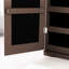 Modern Rustic Brown Jewellery Cabinet With Swivel Base Mirror - Stylish Organizer For Women-98969516