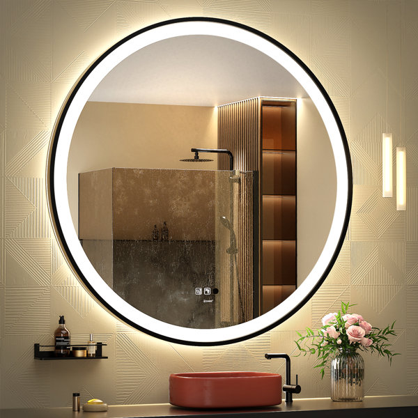 Large Frameless vanity mirror with lights and mirror desk 32 x 27 -   Österreich