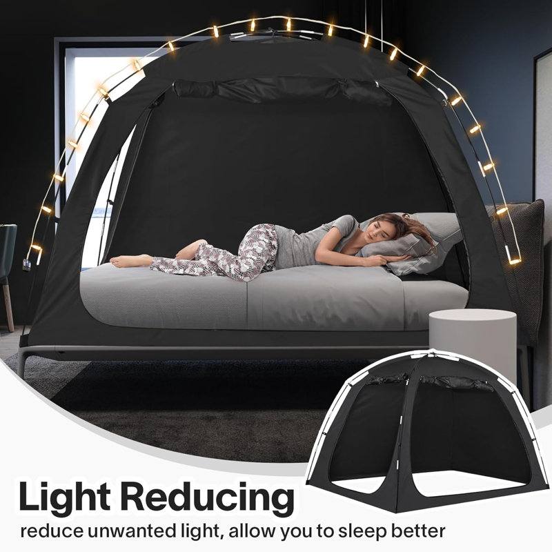 Bed Tent Twin Size Bed Canopy, Light Reducing Sleeping Tent Lightweight Portable Indoor