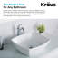 Lavabo de salle de bain carré en porcelaine blanche fine Ceramics