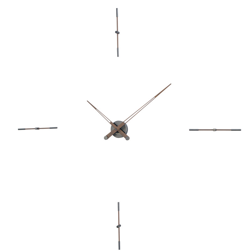 Horloge murale Merlin, Grand, Graphite / noyer