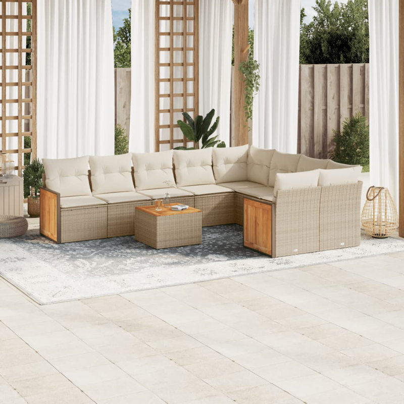 Vidaxl Garden Sofa Set Beige, Cream White