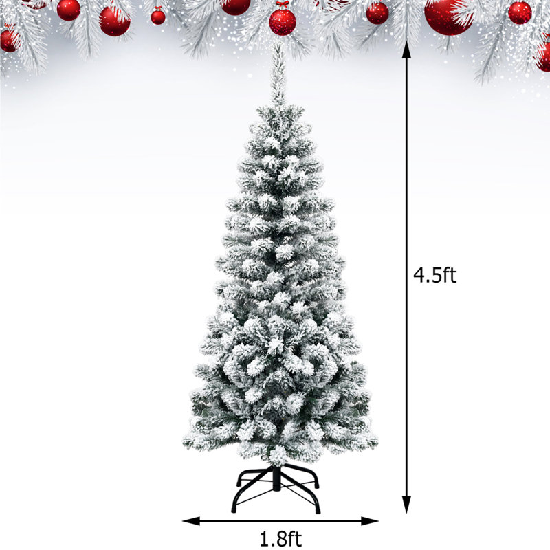 Arbre de Noël artificiel enneigé 90 g / 90 po, H 4,5 po