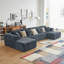 Flannelette 4-seater American Style U-shaped Compressed Sofa-1477658778