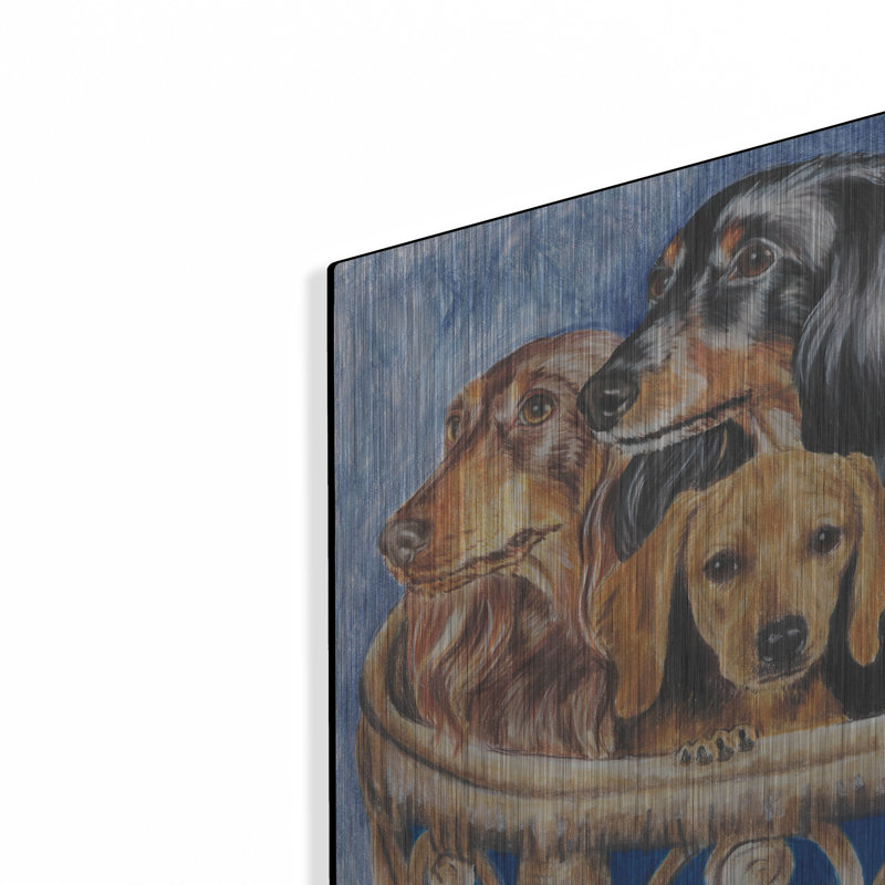 «Dachsund In A Basket» par Barbara Keith, H 12 po x l 16 po