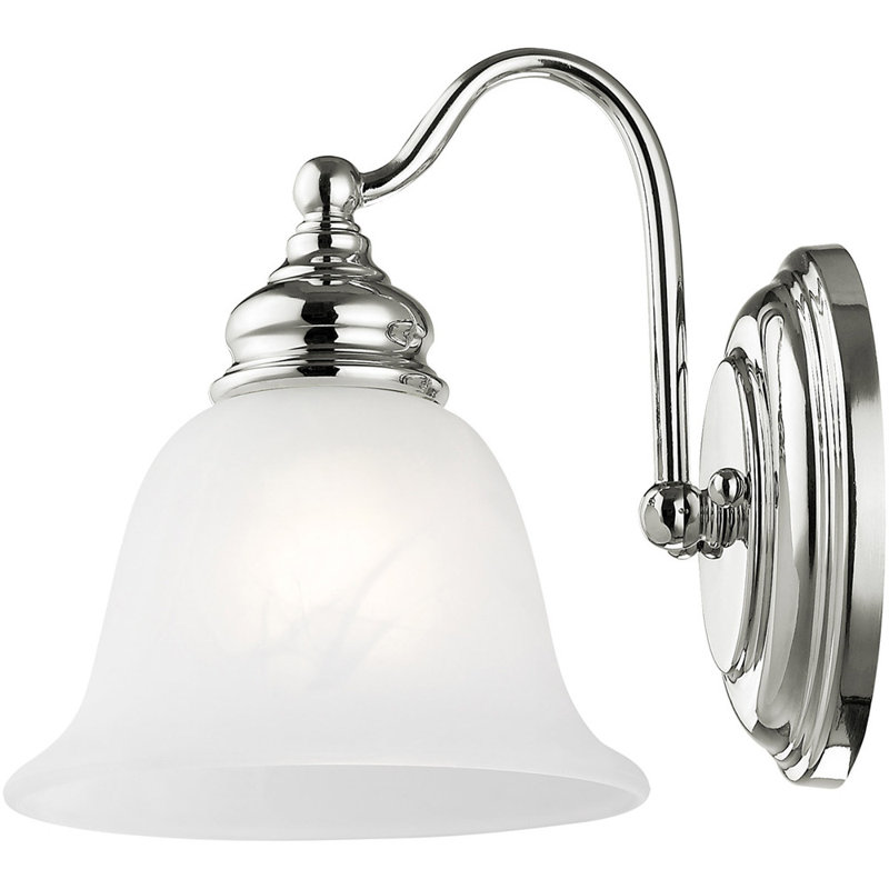Applique murale pour salle de bain Aquita, Chrome poli/blanc