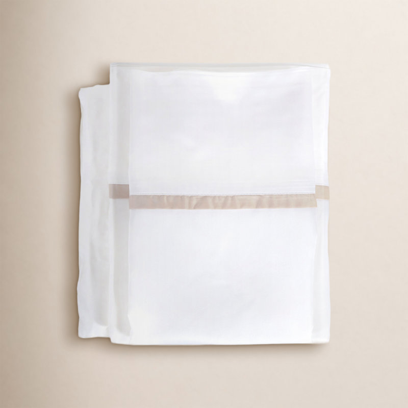 Langston Bamboo Machine Woven Sheet Set, King, White/Sand