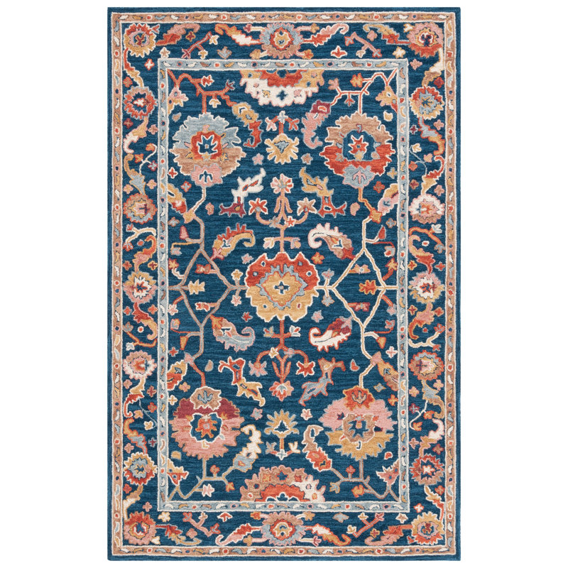 Tapis en coton touffeté à la main Menga, Rectangle 5 pi x 8 pi