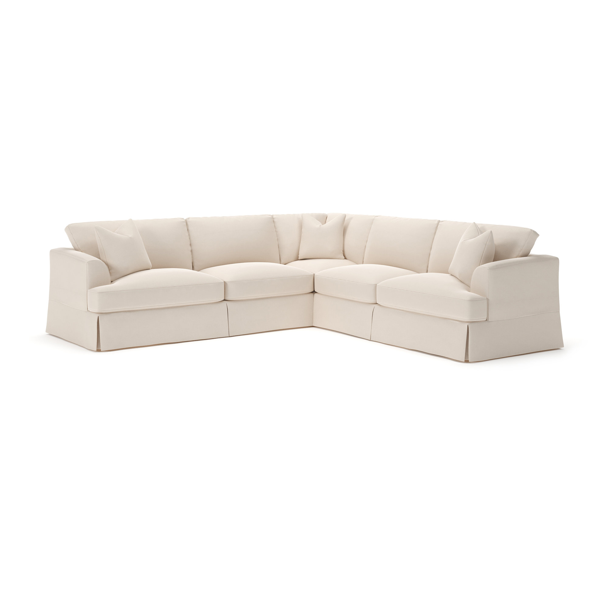 Lucia 4 - Piece Slipcovered L-Sectional, Right Hand Facing, Canvas Sunbrella® Canvas