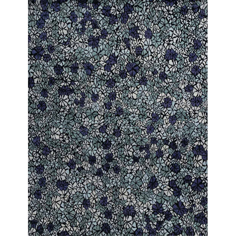 Handmade Silk and Wool Geometric Area Rug, Rectangle 10' x 14'