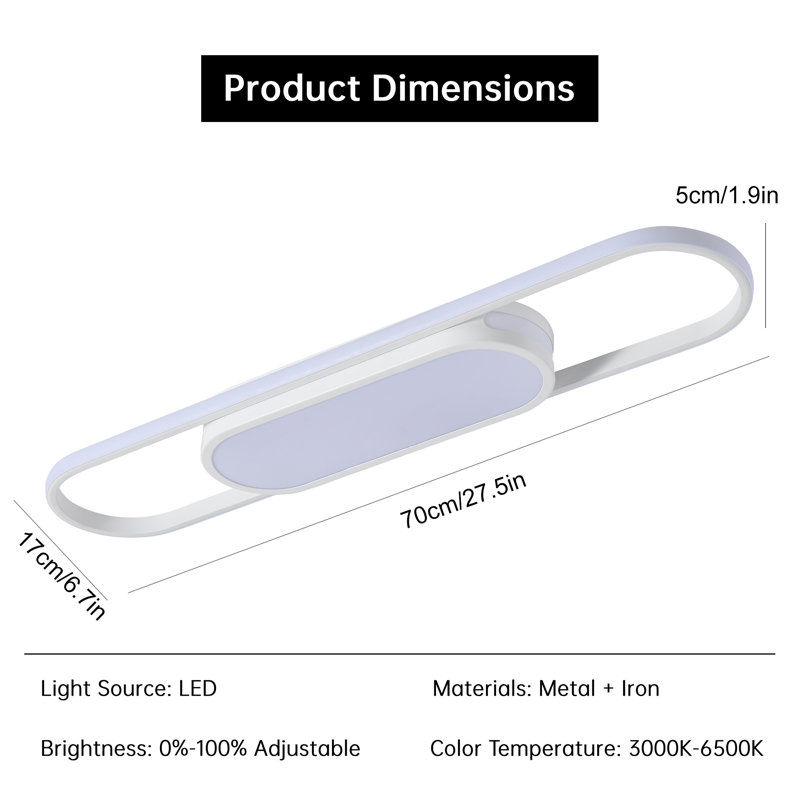 Muscato 1-Light 70cm LED Flush Mount, White