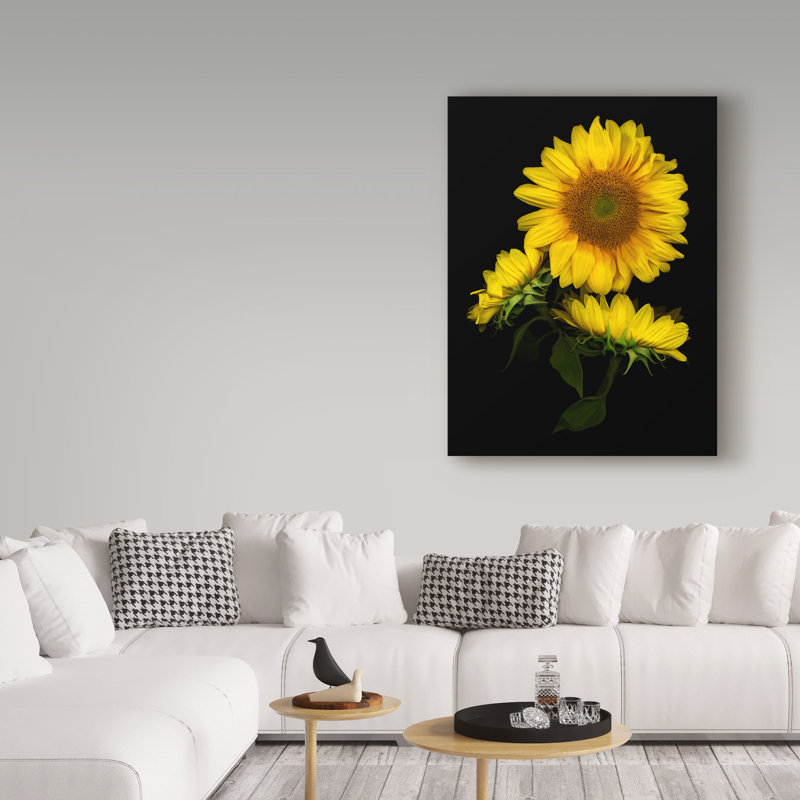 "Tournesol 3" par Dosta, impression sur toile tendue, H 24 po x l 18 po x P 2 po