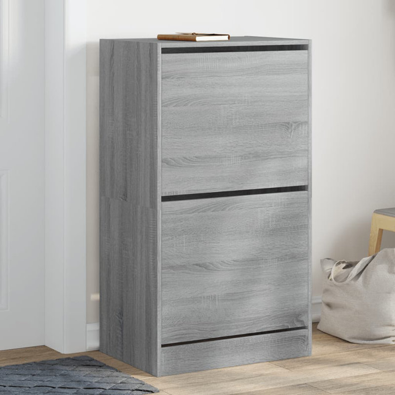 12 Pair Shoe Storage Cabinet, Grey Sonoma