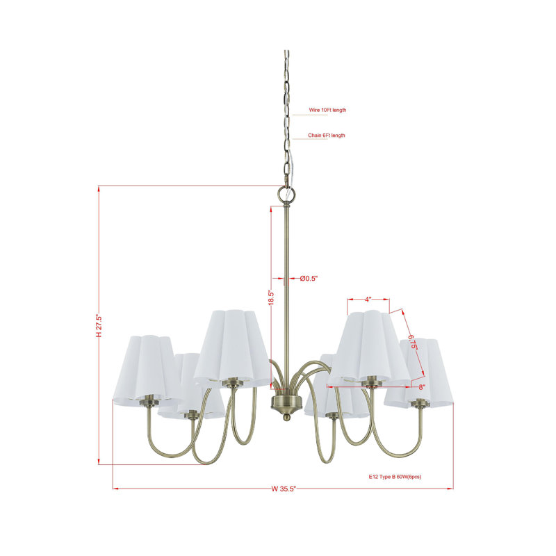 Ifeyinwa 6-Light Chandelier, Gold