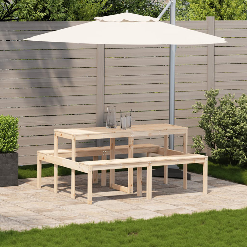 Beaula Rectangular Outdoor Picnic Table , 160cm cm W 134cm cm D, Natural
