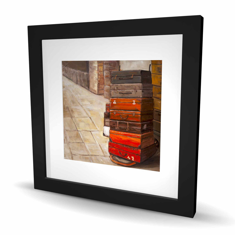 Vieilles valises de voyage - Reproduction matte encadrée pour la décoration intérieure