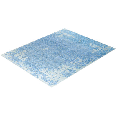 Tapis unique noué à la main mauve Lynze 8 pi 0 po x 9 pi 10 po Lynze