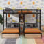 Triple lit superposé avec bureau central et tablettes en métal-2144582673