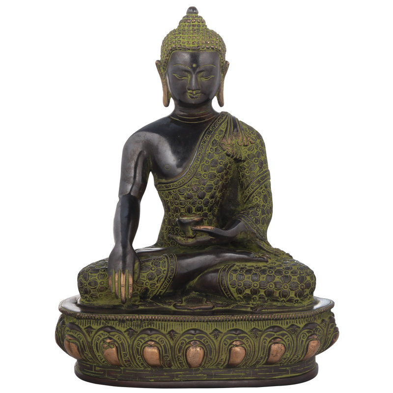 Figurine Bouddha assis dans Bhumisparsha Mudra