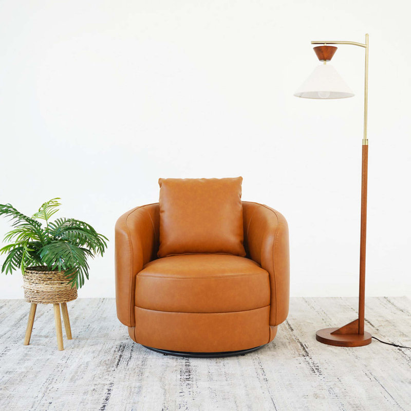 Fauteuil pivotant en cuir Dylan