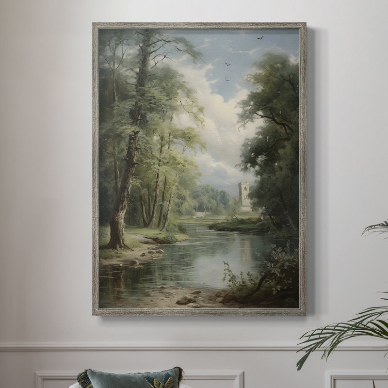 «Vintage Landscape CXCV III», reproduction encadrée - bois massif, H 11 po x l 9 po