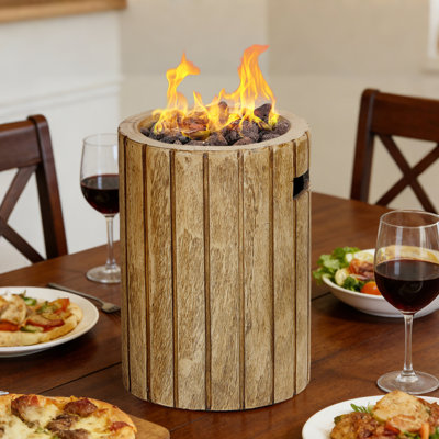 Afterglow Outdoor Tabletop Fireplace,Walnut