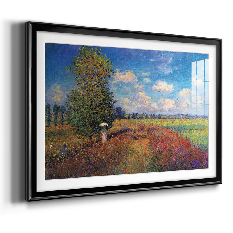 Coquelicot en été, impression sur papier, H 27 po x l 39 po x P 1,5 po, Noir