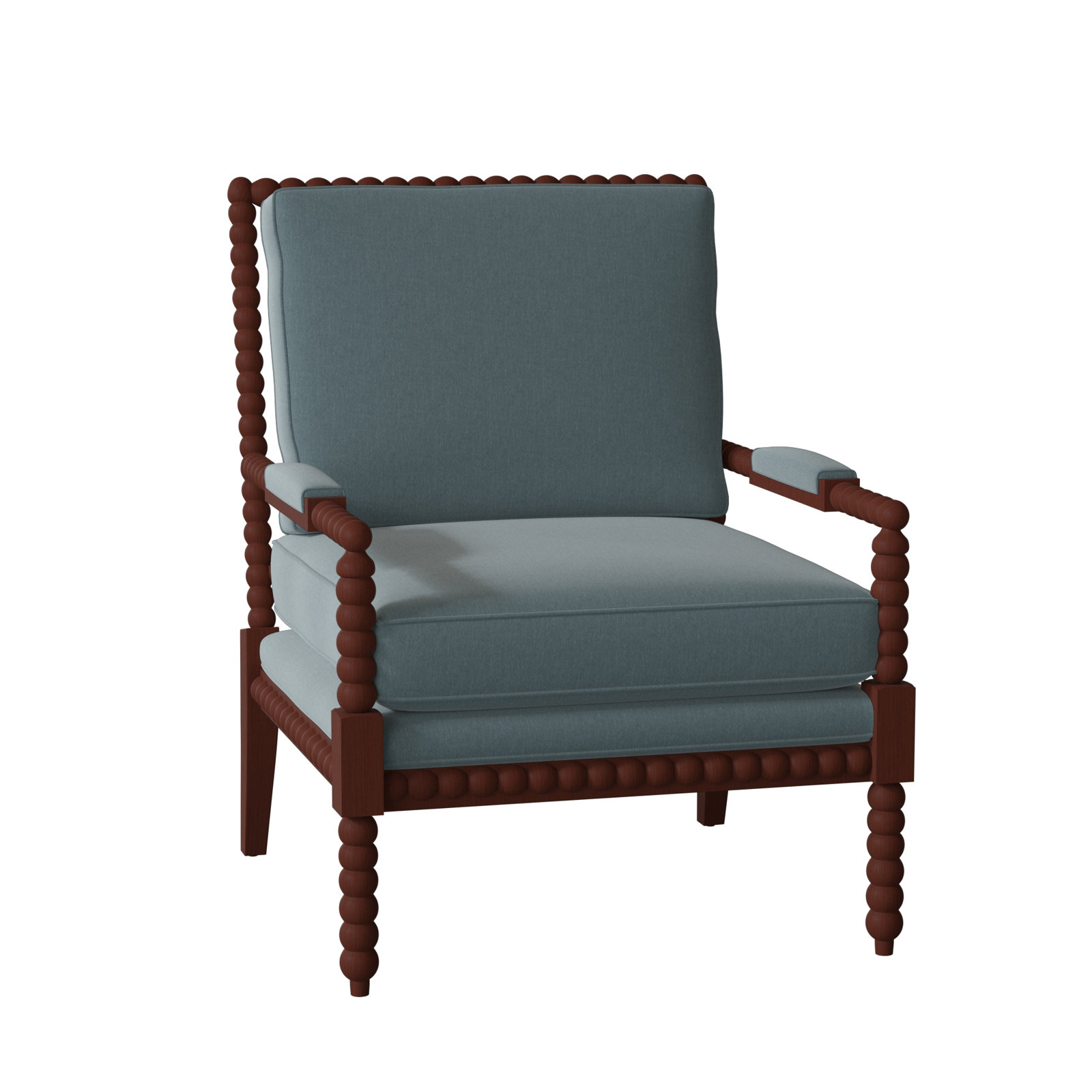 Keaton Upholstered Armchair, Manhattan, Peyton 22 Blue Performance Twill