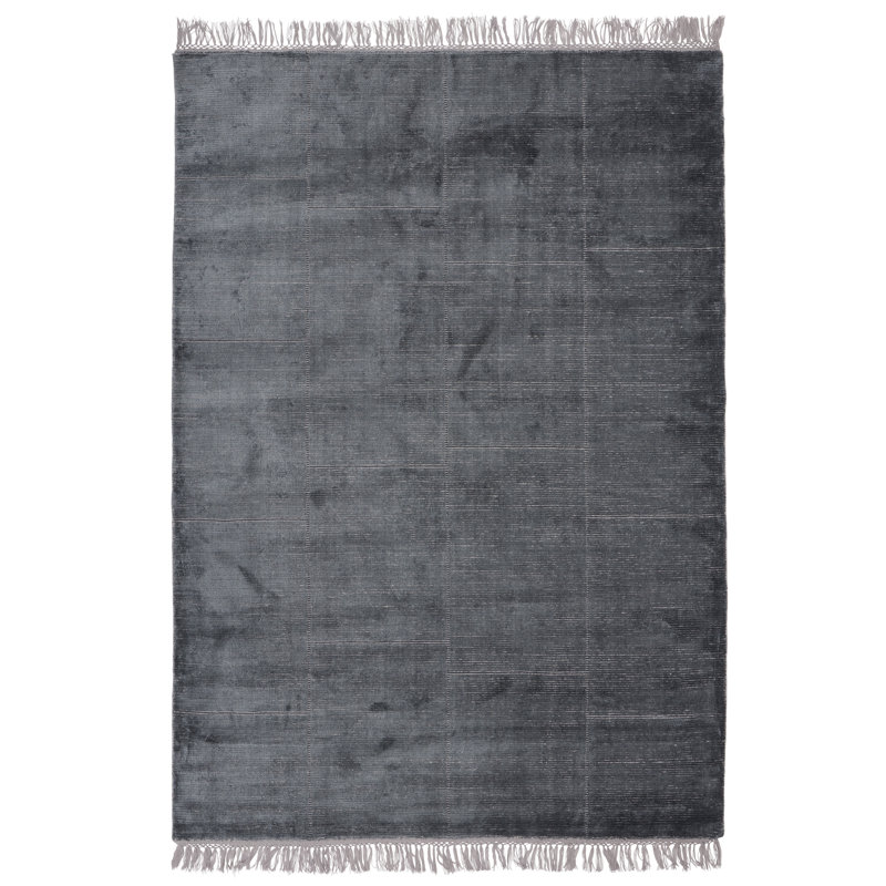 Tapis gris noué à la main Felipe, Rectangle 8 pi 3 po x 11 pi 6 po