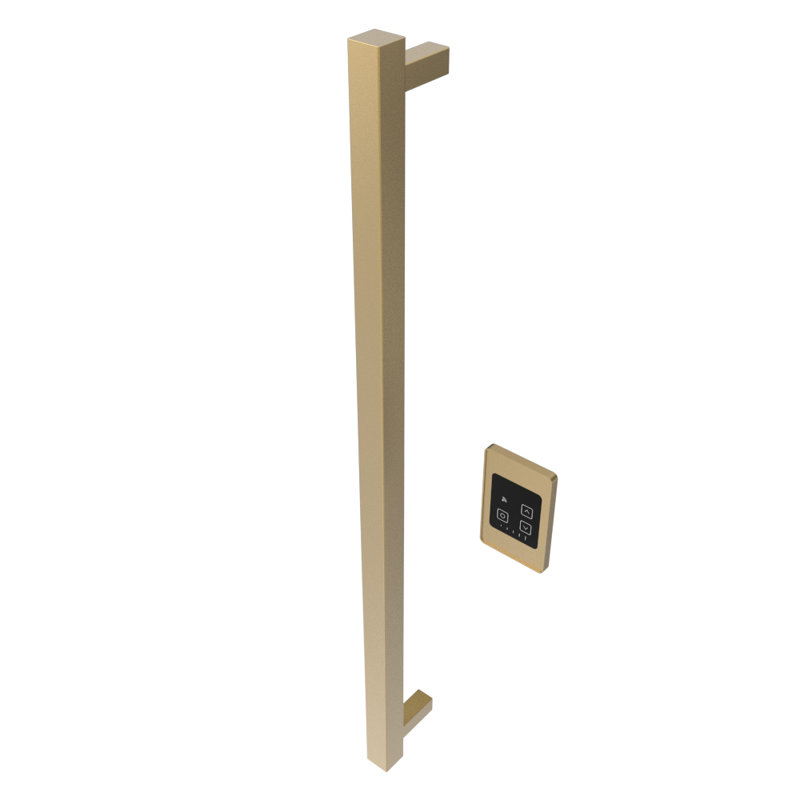 Barre simple câblée carrée Modello i Collection (contrôleur non inclus), H 39,38 po x l 1,5 po x P 4,25 po, Laiton satiné