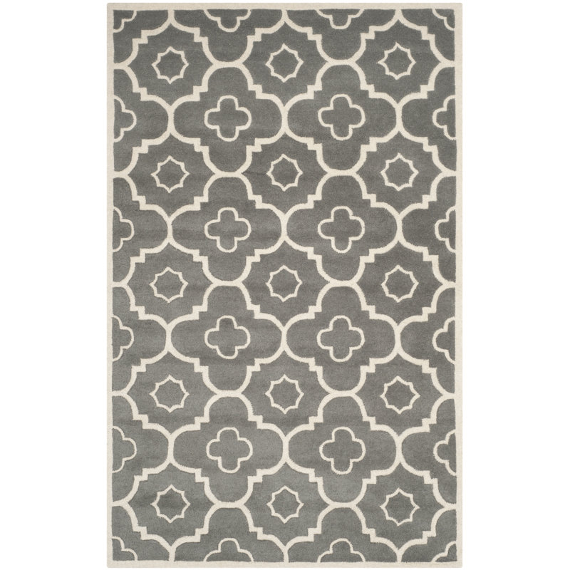 Lyme Regis Geometric Wool Hand Woven Area Rug, Rectangle 122 x 183 cm