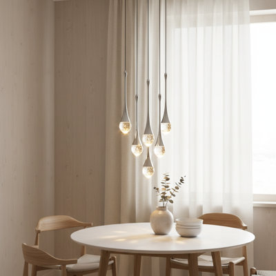 Modern LED Teardrop Crystal Chandelier Switch Dimmable