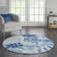 Tapis bleu à motif floral Leeming-1606308308
