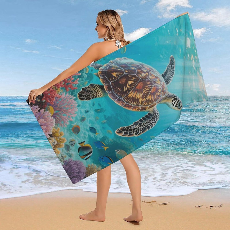 Serviette de plage en microfibre à séchage rapide, 50 x 60 po
