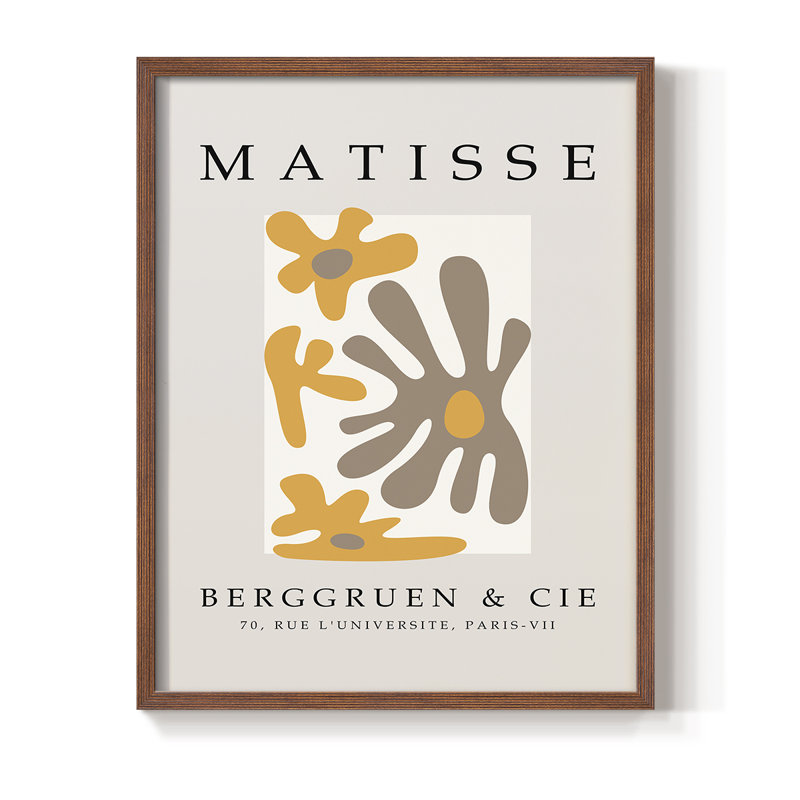 Matisse CECXL III, reproduction d'art encadrée - bois massif, H 10 po x l 8 po, Brun