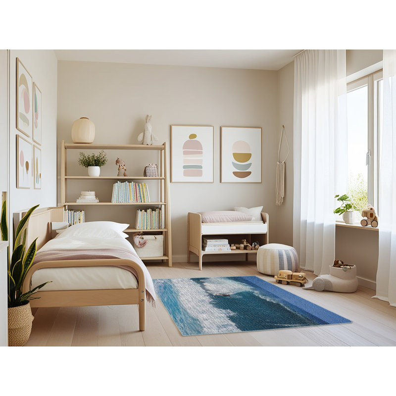 Tapis bleu The Great Sea 10, Rectangle 4 pi x 6 pi