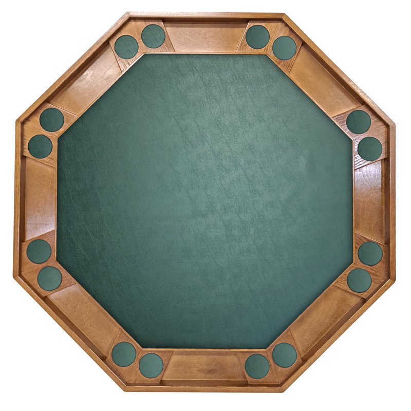Table de poker 57 po, Bois fruitier / noyer, Vinyle vert