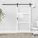3-Lite Frosted Glass and Solid Manufactured Wood Sliding Barn Door with Installation Hardware Kit