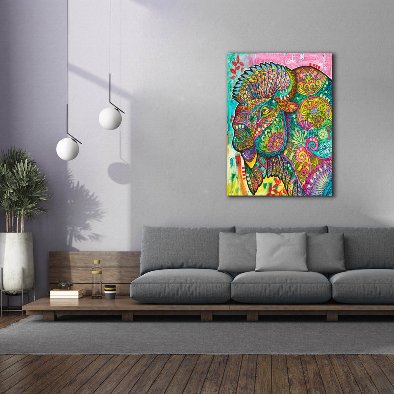 «Bison» par Dean Russo, art mural sur toile, H 54 po x l 40 po x P 1,5 po
