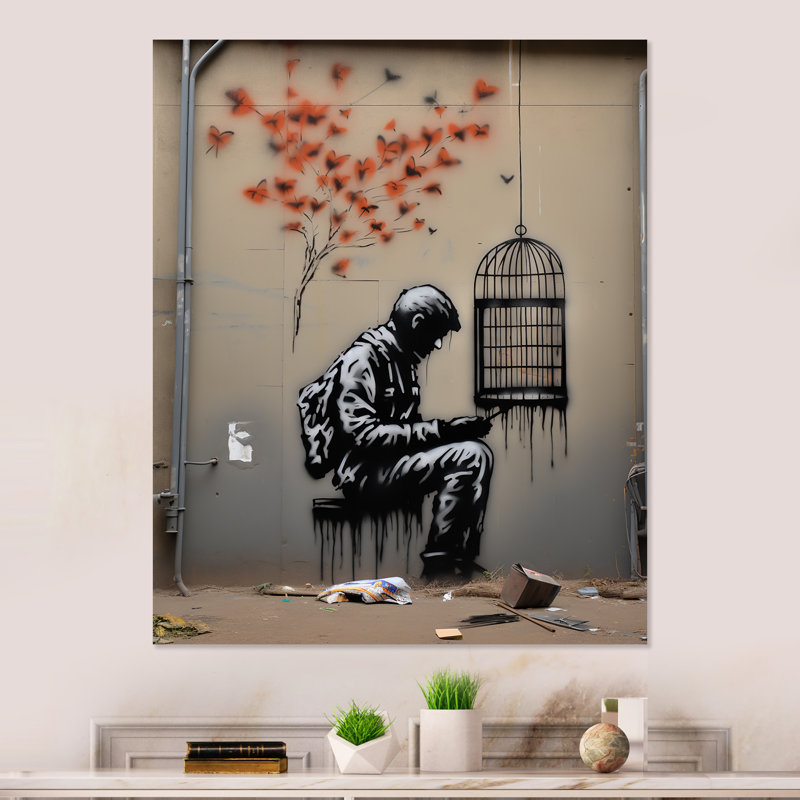 «Black Urban Solitude Pop Street Art III», art mural en métal Pop Art, H 32 po x l 24 po x P 1 po