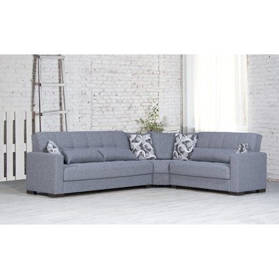 Nadler 224” Convertible Sectional Sofa Bed with Storage – Firm Support L-Shaped Sleeper Sectional for Small Spaces