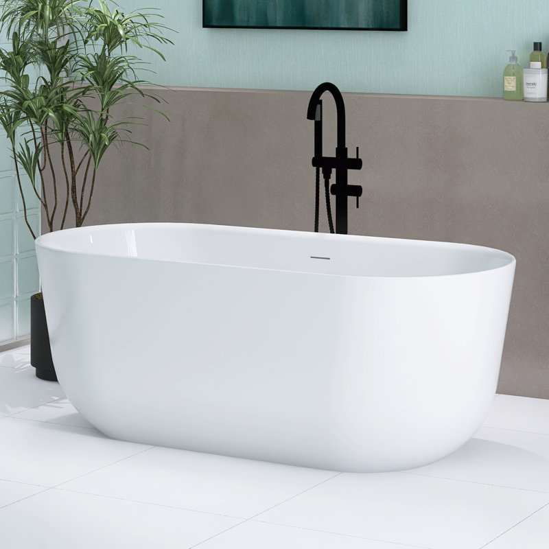Baignoire de trempage autoportante en acrylique 59 po. X 28,3 po.