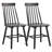 17.5"W Farmhouse Black Dining Chairs Set of 2,  Windsor Back Solid Wood Side Chairs-729460360-729460363