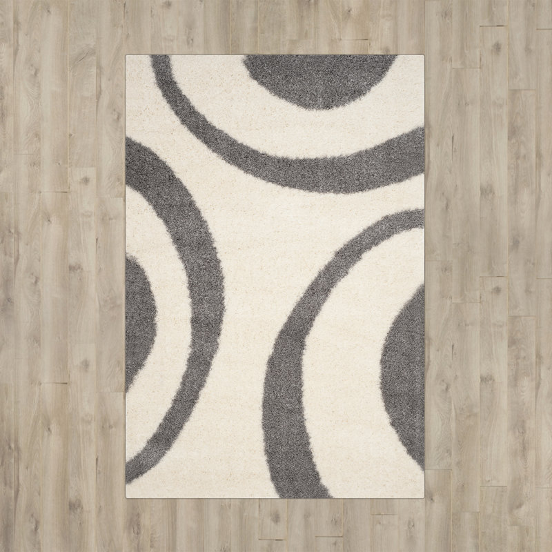 Tapis ivoire à motif géométrique Barbara, Rectangle 4 pi x 6 pi
