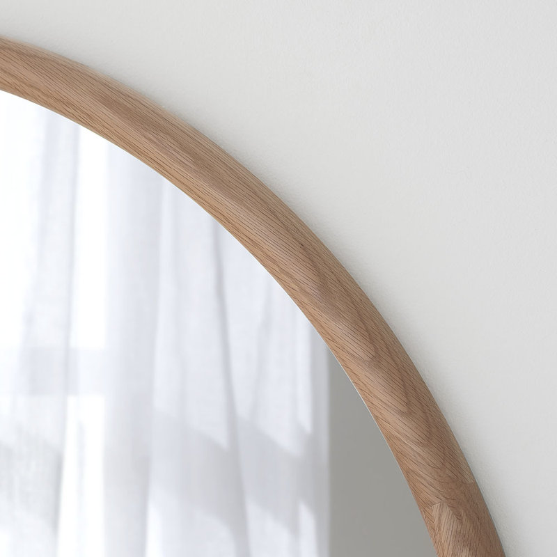 Oak Framed Large Full Length Mykelti Mirror, Oak Wood, 90cm H x 60cm W