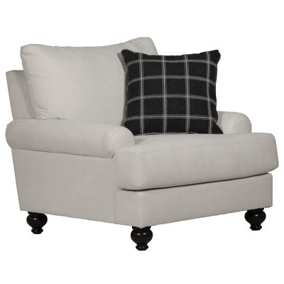 Fauteuil rembourré avec assise confortable et 1 coussin décoratif inclus Navay