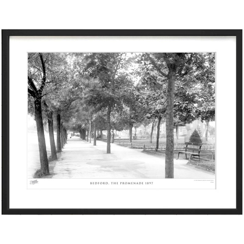 Bedford, The Promenade 1897 - Single Picture Frame Print, 40cm H X 50cm W x 2cm D