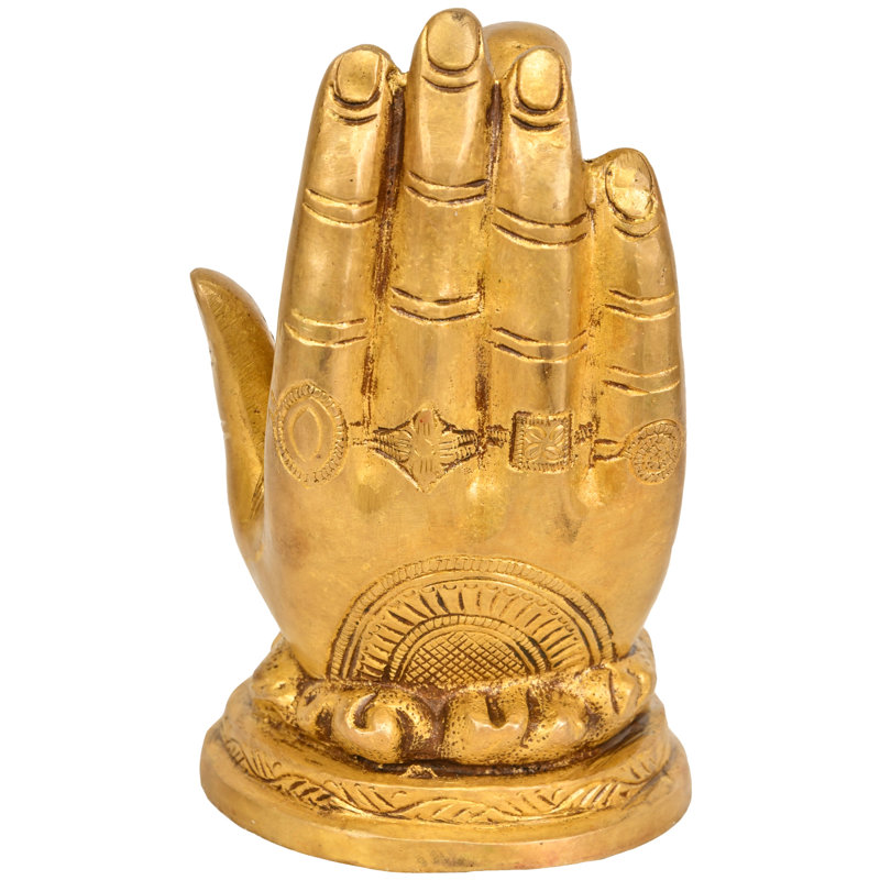 Statue de Sai Baba en laiton de 5 po en bénédiction faite à la main - sculpture de Saint Shirdi pour le temple, Or