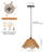 1-Light Pendant Light Flower Hemp Rope