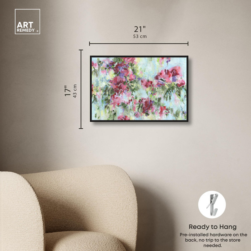 Art abstrait sur toile, "Embracer la vie", Cadre noir, H 21 po x l 17 po